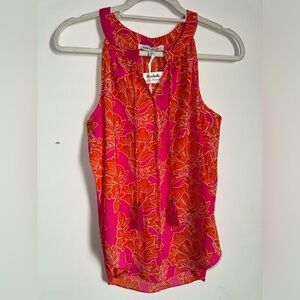 Rose & Olive Vibrant Pink and Orange Floral Blouse